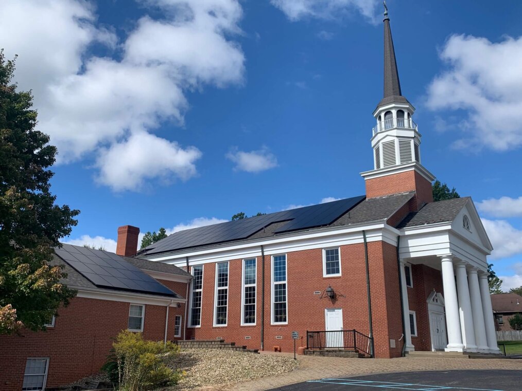 Solar panels on a church